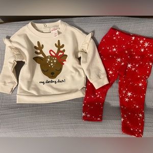 NWOT Cat & Jack My Darling Deer Reindeer Set; Size 6-9 months